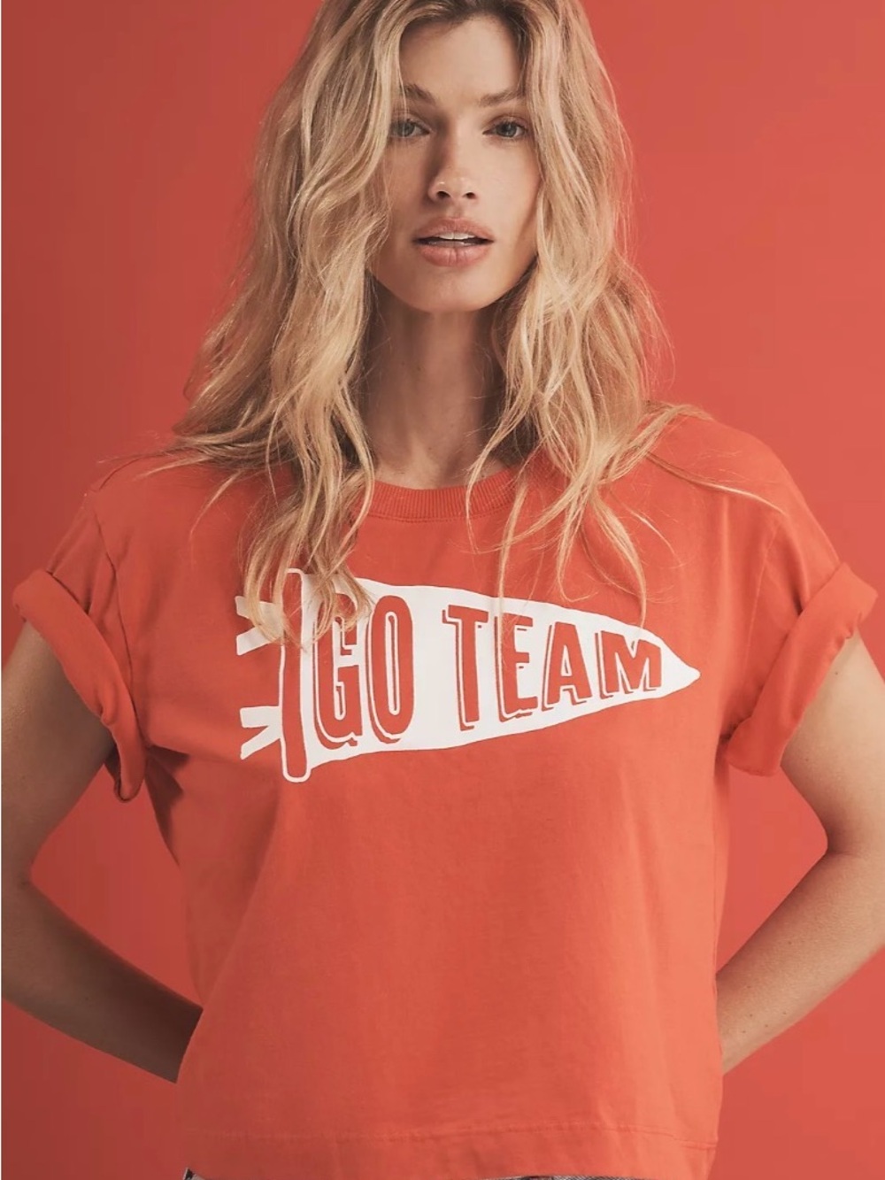 Maeve Oversized The Corey Short-Sleeve Game Day Boxy Tee - Picture 3 of 7